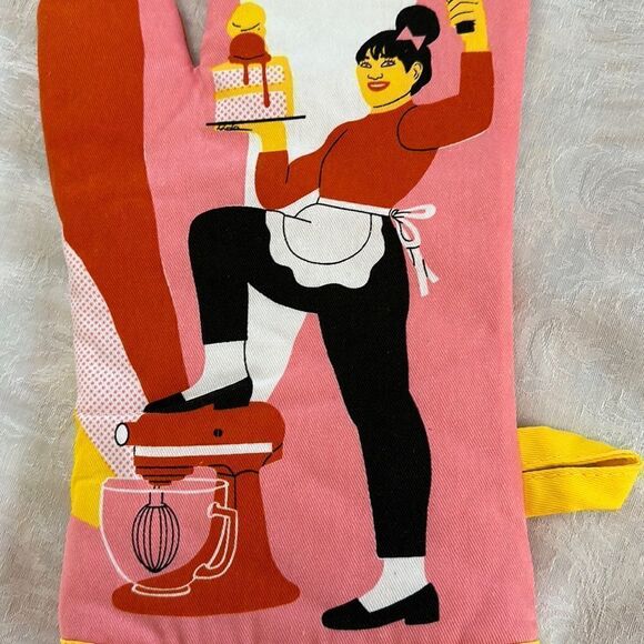 Blue Q Oven Mitt Cook Bake A La Mode Quirky Retro - Picture 8 of 8